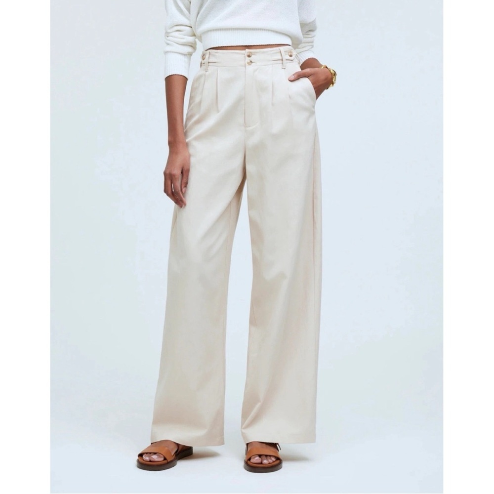 Madewell Nwt Harlow Wide-Leg Pant Beige, Size 10